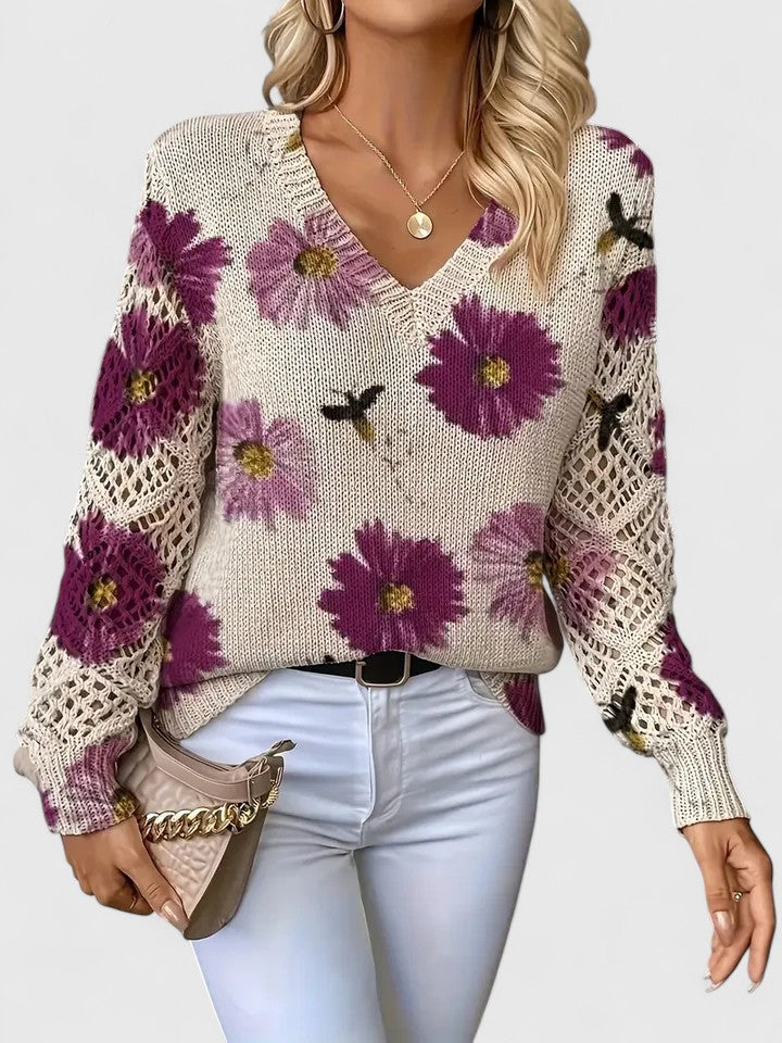 Beatrice | Floral Knit Jumper