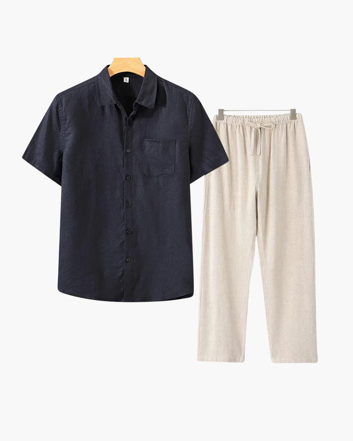 Palma | Conjunto de Lino (Corta Manga)