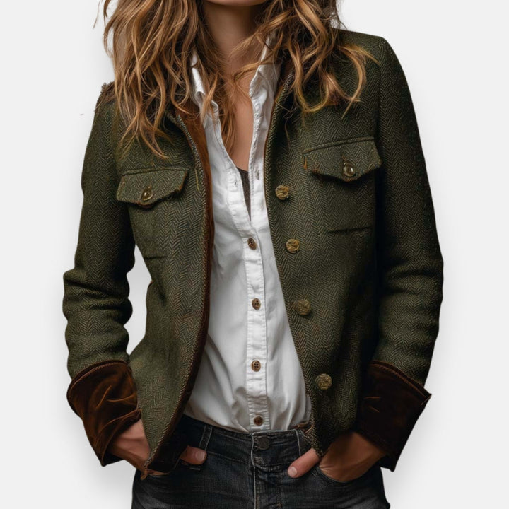 Ana chaqueta | elegante con detalles de terciopelo