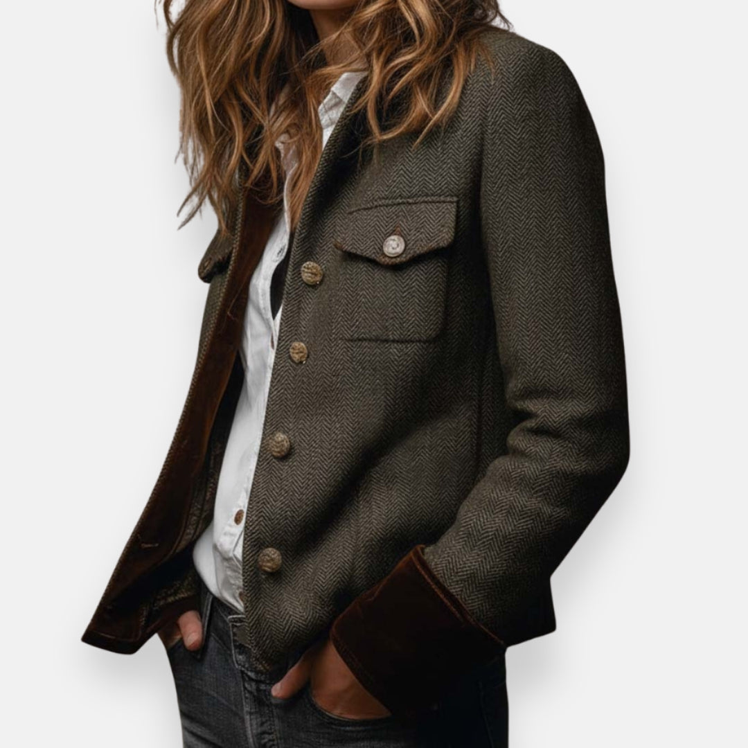 Ana chaqueta | elegante con detalles de terciopelo