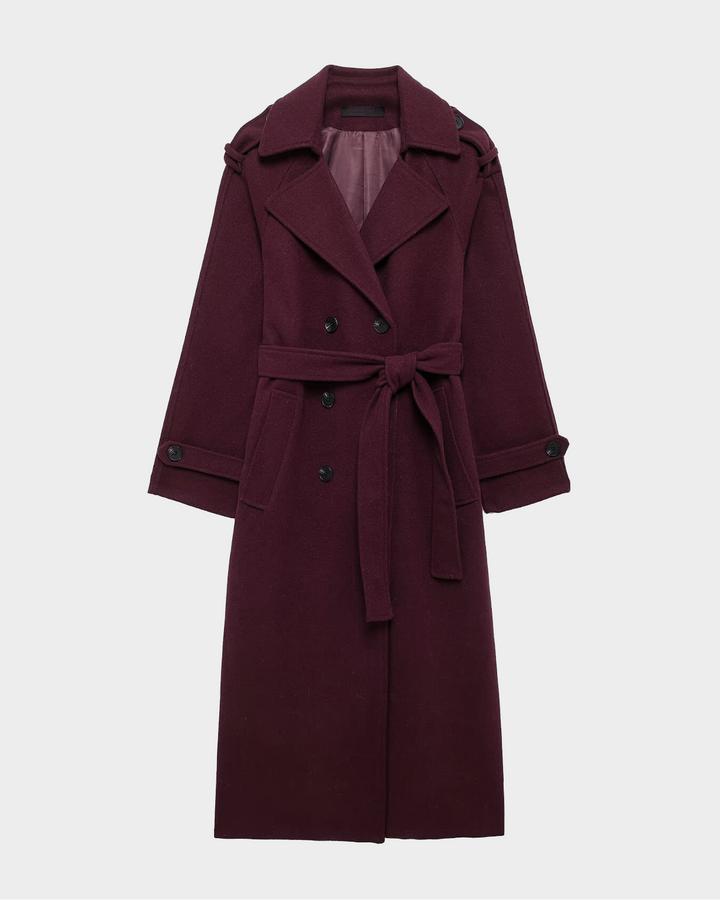 Nora | Gabardina elegante burdeos