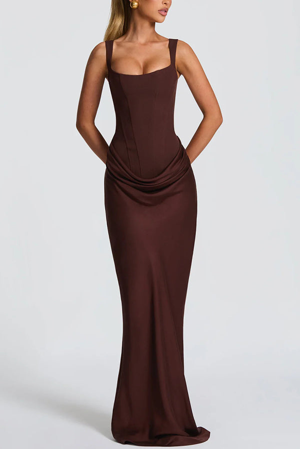 Leonor ❘ Vestido maxi de escote cuadrado