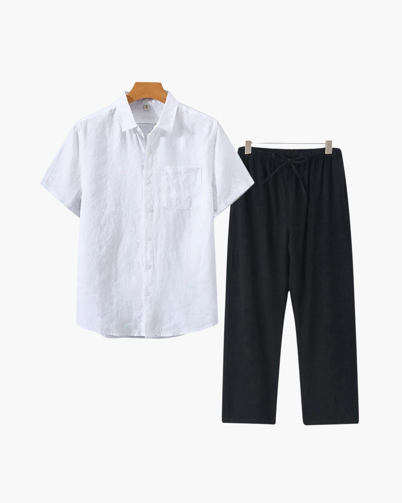 Palma | Conjunto de Lino (Corta Manga)