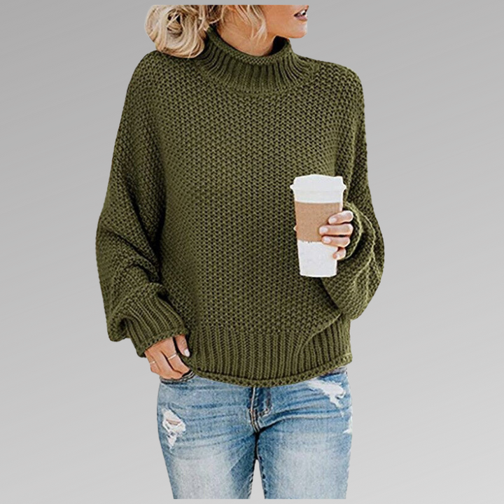 Valeria | Jersey cuello alto en punto premium