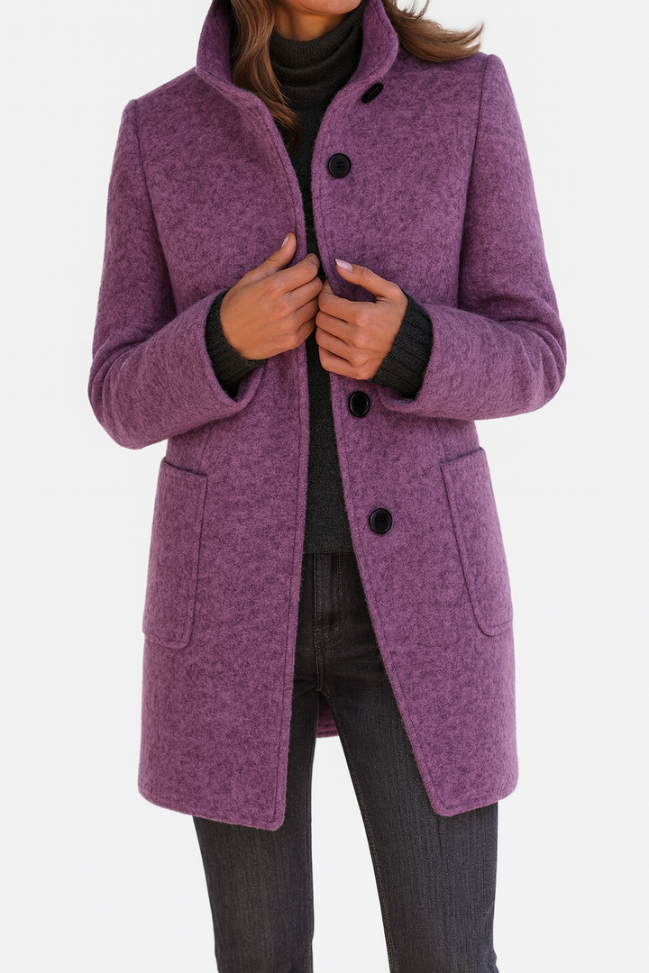 Freya | High Collar Jacket in Wool Blend