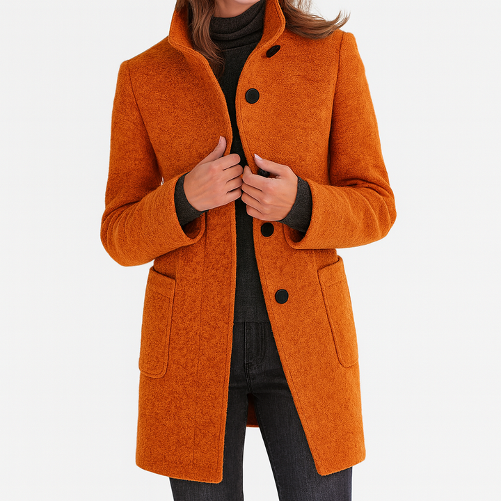 Freya | High Collar Jacket in Wool Blend