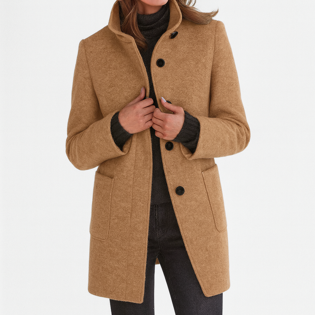 Freya | High Collar Jacket in Wool Blend
