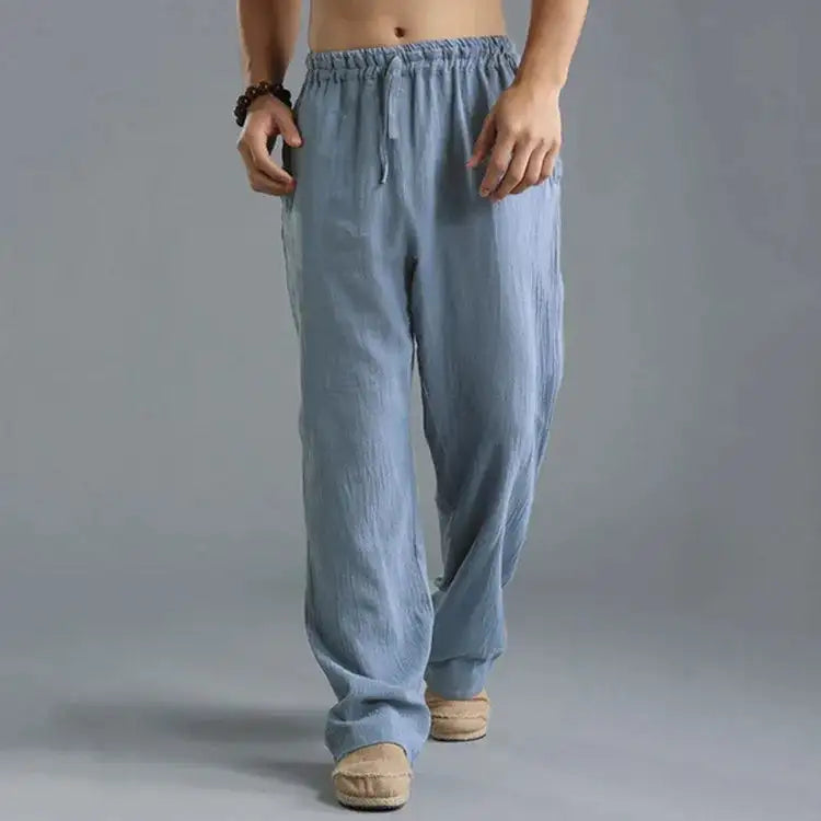 Ceuta | Pantalones de Lino Holgados con Cintura Ajustable