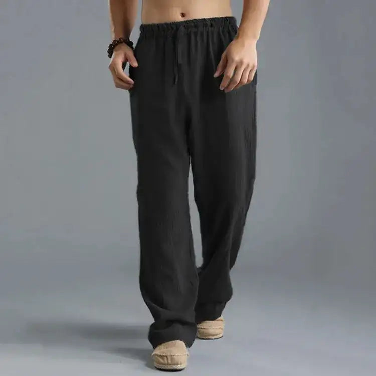 Ceuta | Pantalones de Lino Holgados con Cintura Ajustable