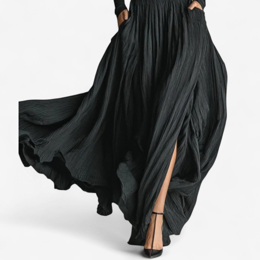 Raquel · Vestido maxi de cintura alta