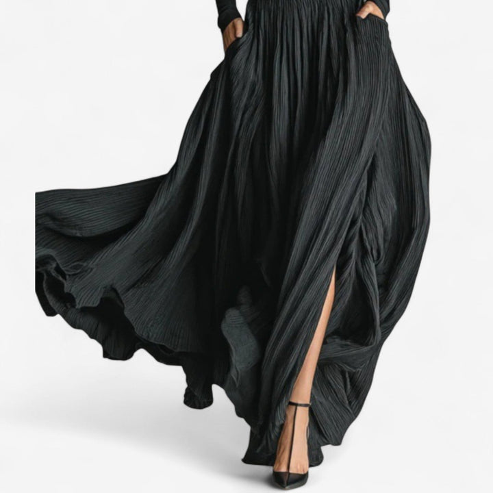 Raquel · Vestido maxi de cintura alta