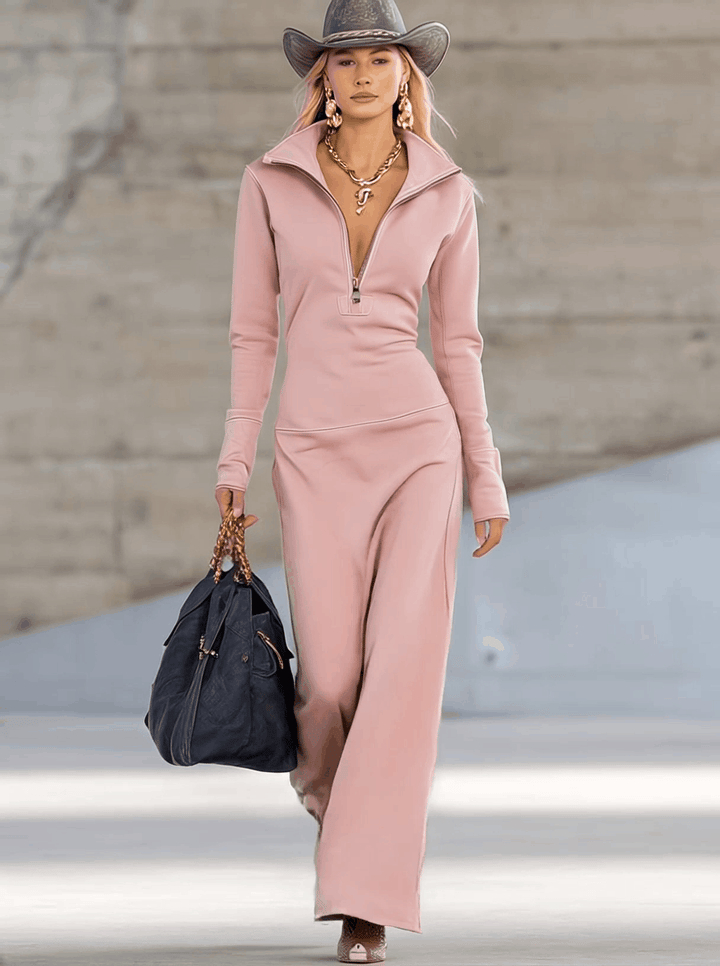 Gaia | Vestido deportivo con cremallera y cuello en V