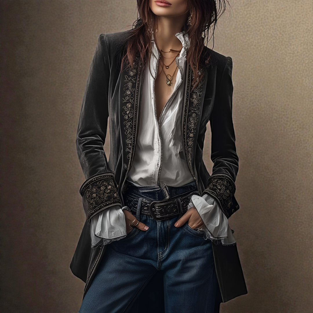 Nuria - Chaqueta Elegante de Terciopelo