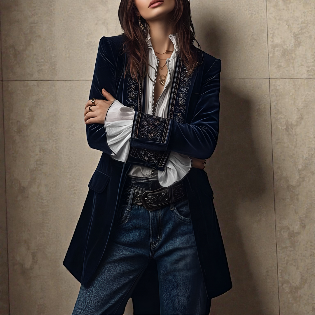 Nuria - Chaqueta Elegante de Terciopelo