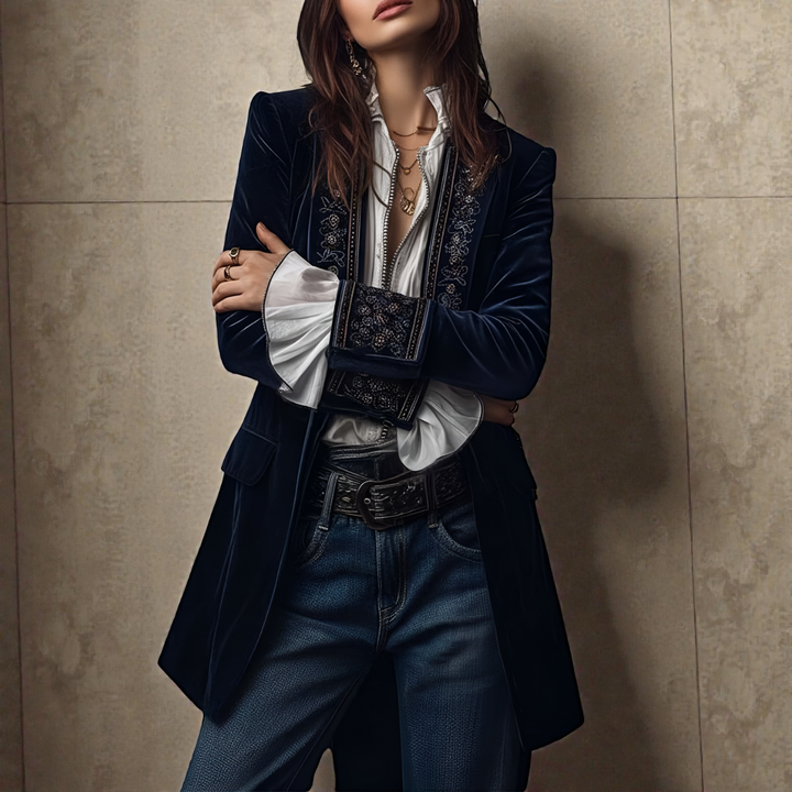 Nuria - Chaqueta Elegante de Terciopelo