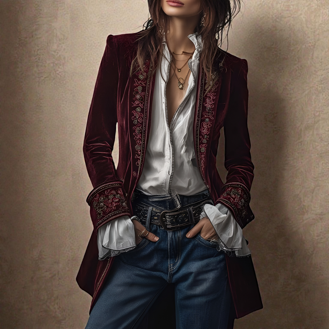 Nuria - Chaqueta Elegante de Terciopelo