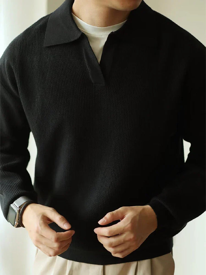 Adrián | Jersey tipo polo de punto casual