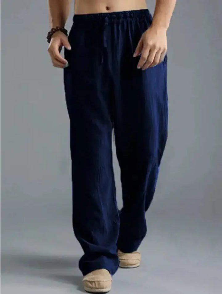 Ceuta | Pantalones de Lino Holgados con Cintura Ajustable