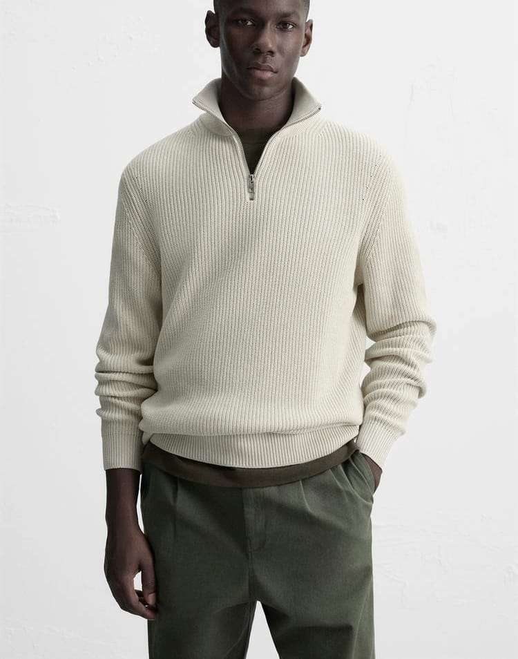 Pamplona | Sudadera de media cremallera con elegante diseño de punto