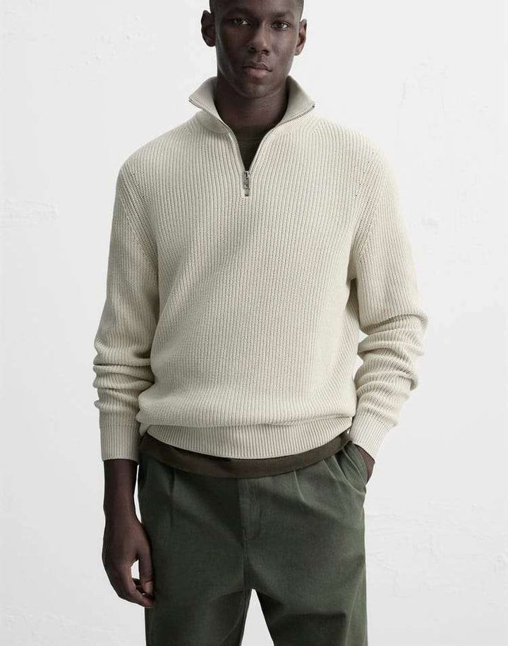 Pamplona | Sudadera de media cremallera con elegante diseño de punto
