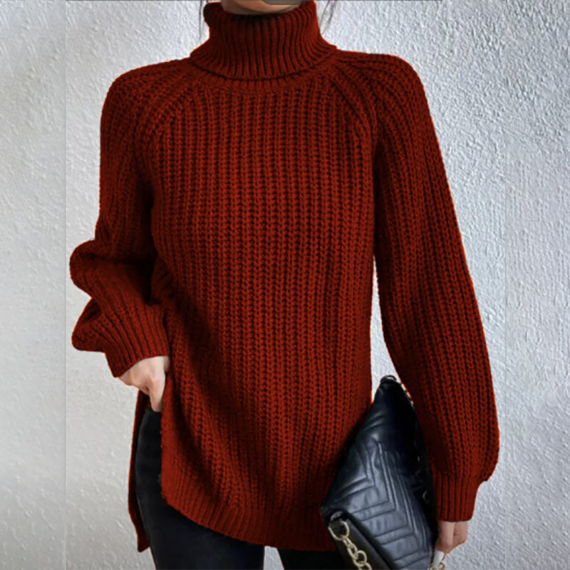 Lucy™ | Turtleneck jumper with slit