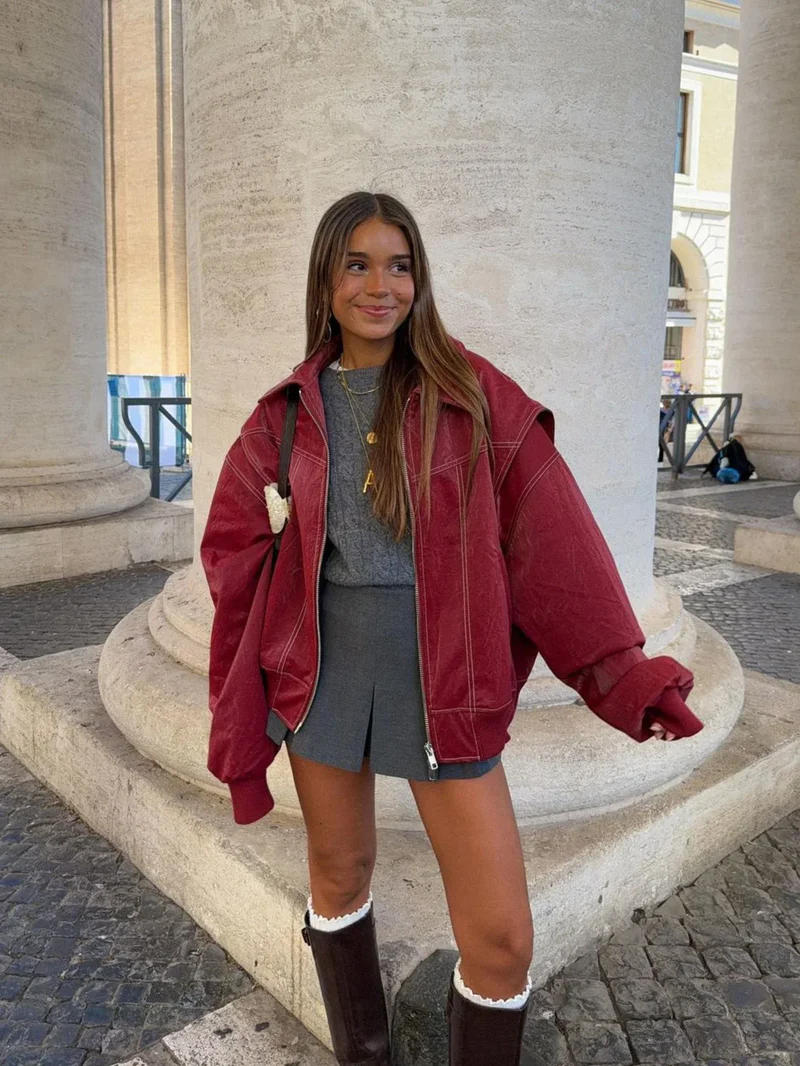 Chaqueta extragrande en contraste Maria
