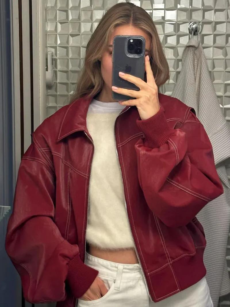 Chaqueta extragrande en contraste Maria