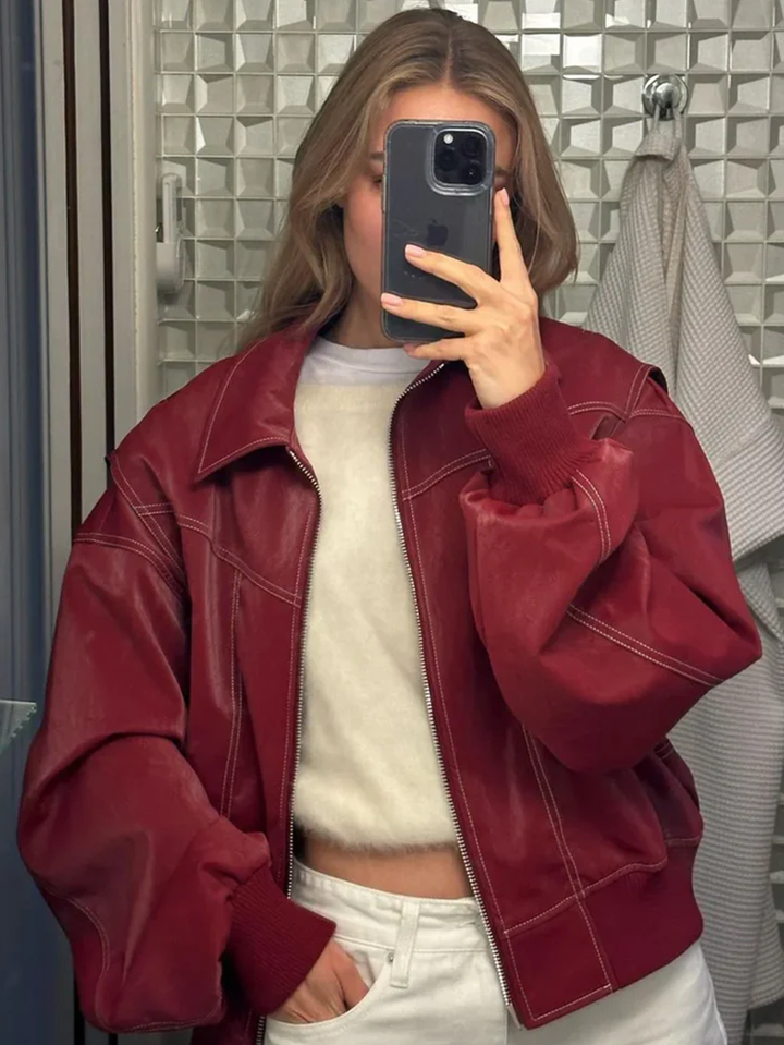 Chaqueta extragrande en contraste Maria