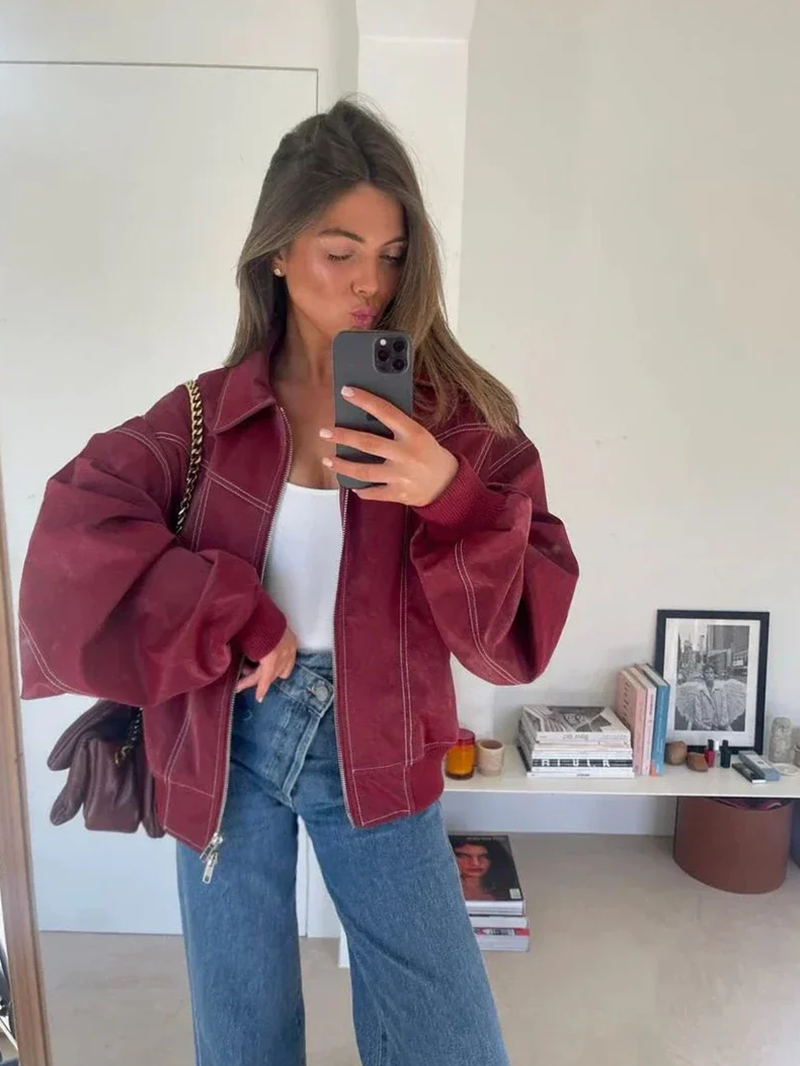 Chaqueta extragrande en contraste Maria