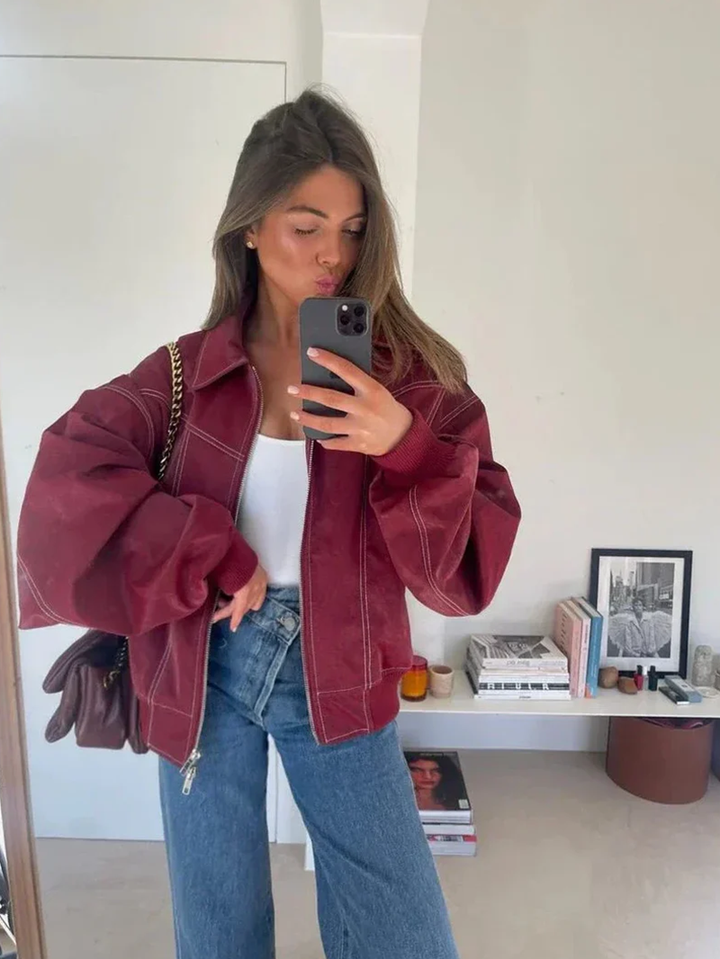Chaqueta extragrande en contraste Maria