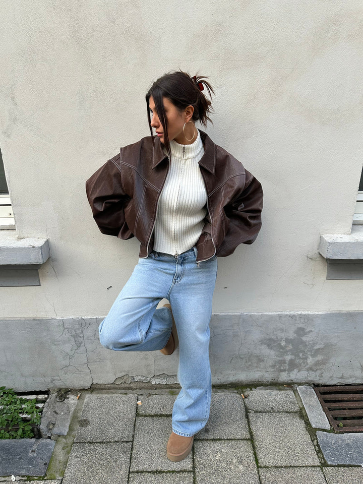 Chaqueta extragrande en contraste Maria