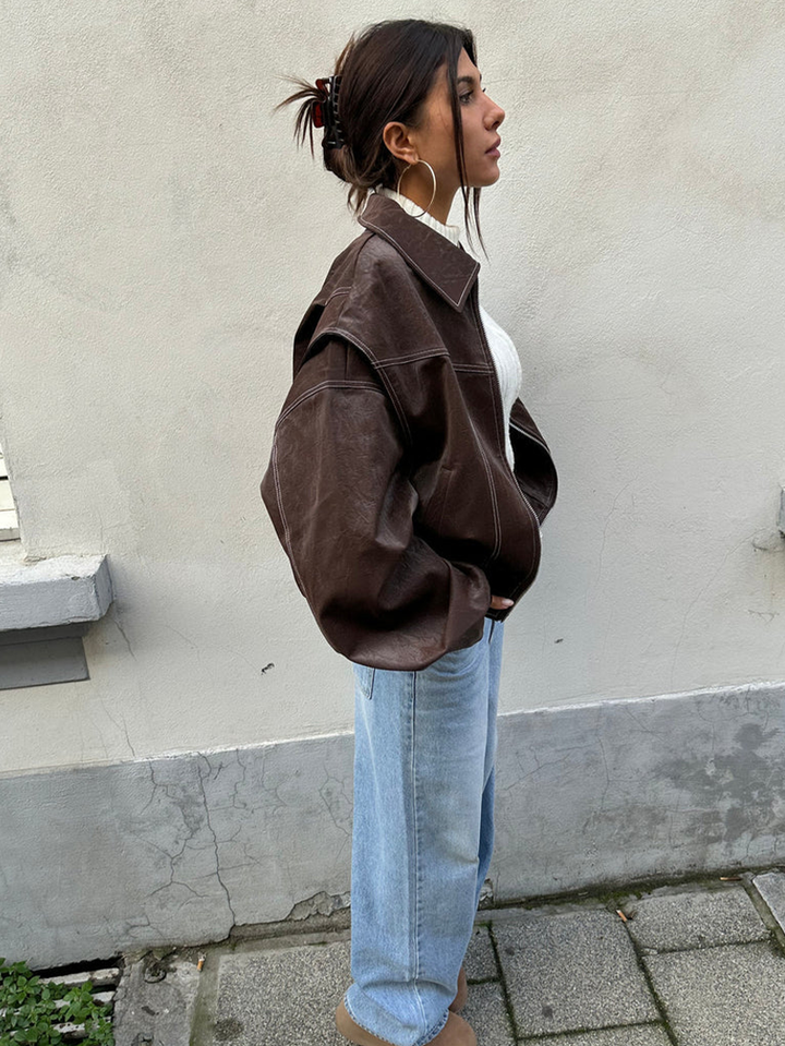 Chaqueta extragrande en contraste Maria