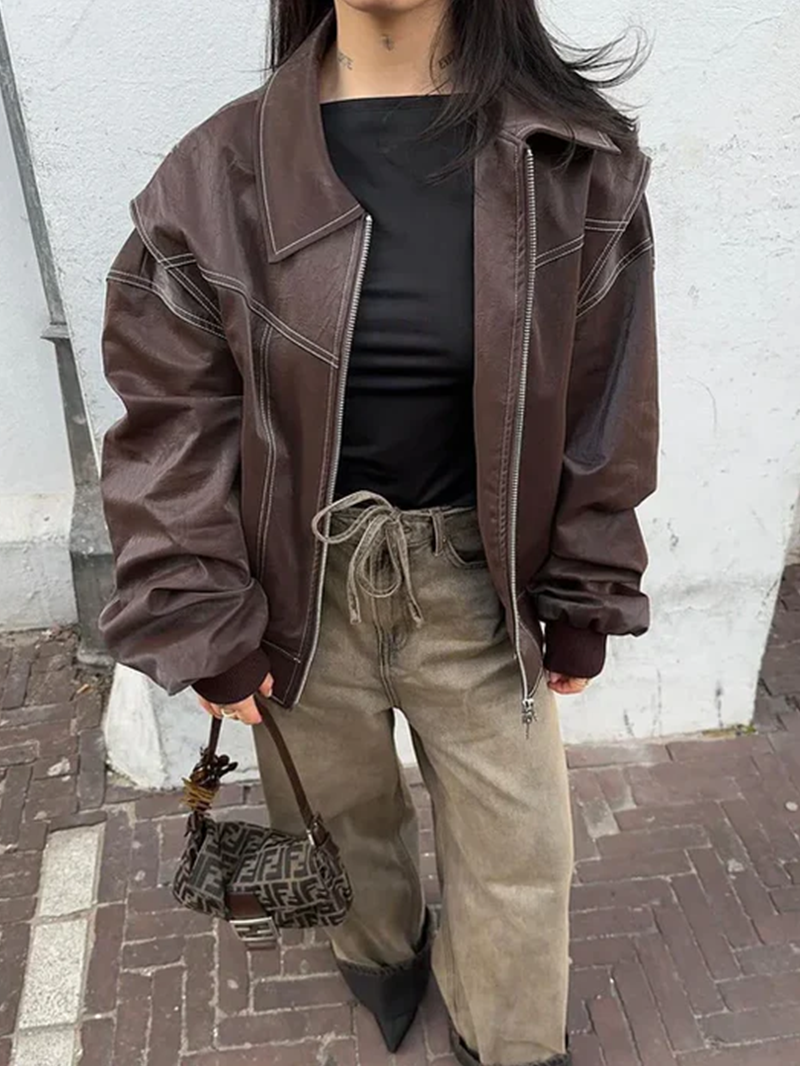 Chaqueta extragrande en contraste Maria