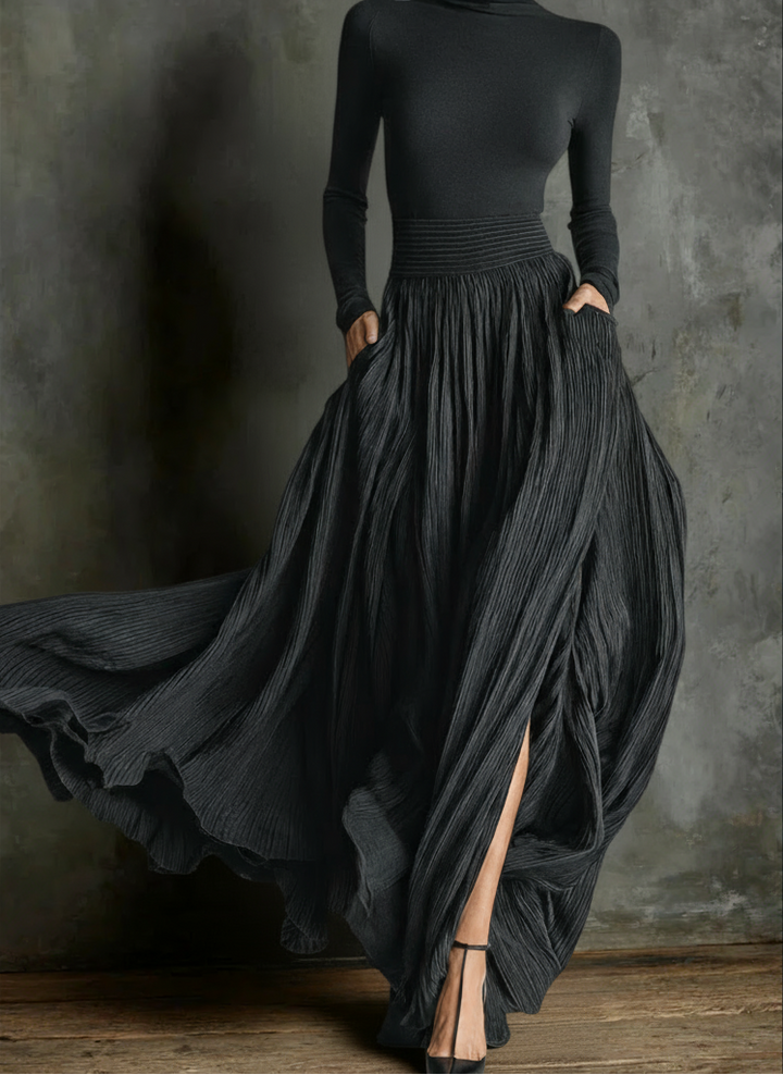 Raquel · Vestido maxi de cintura alta