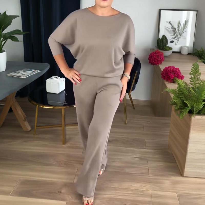 Elegante conjunto de 3 piezas: chaleco largo, blusa y pantalón